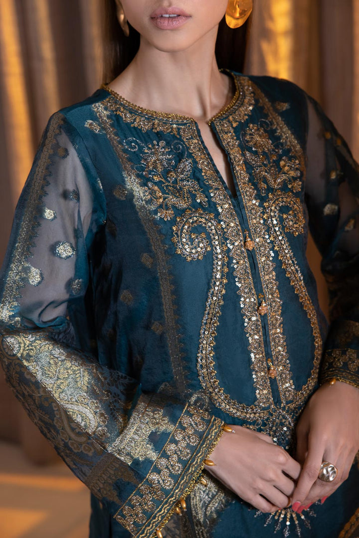 Sapphire- 2 Piece - Embroidered Jacquard Suit