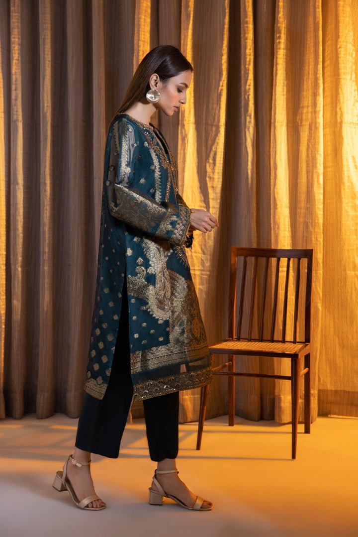 Sapphire- 2 Piece - Embroidered Jacquard Suit