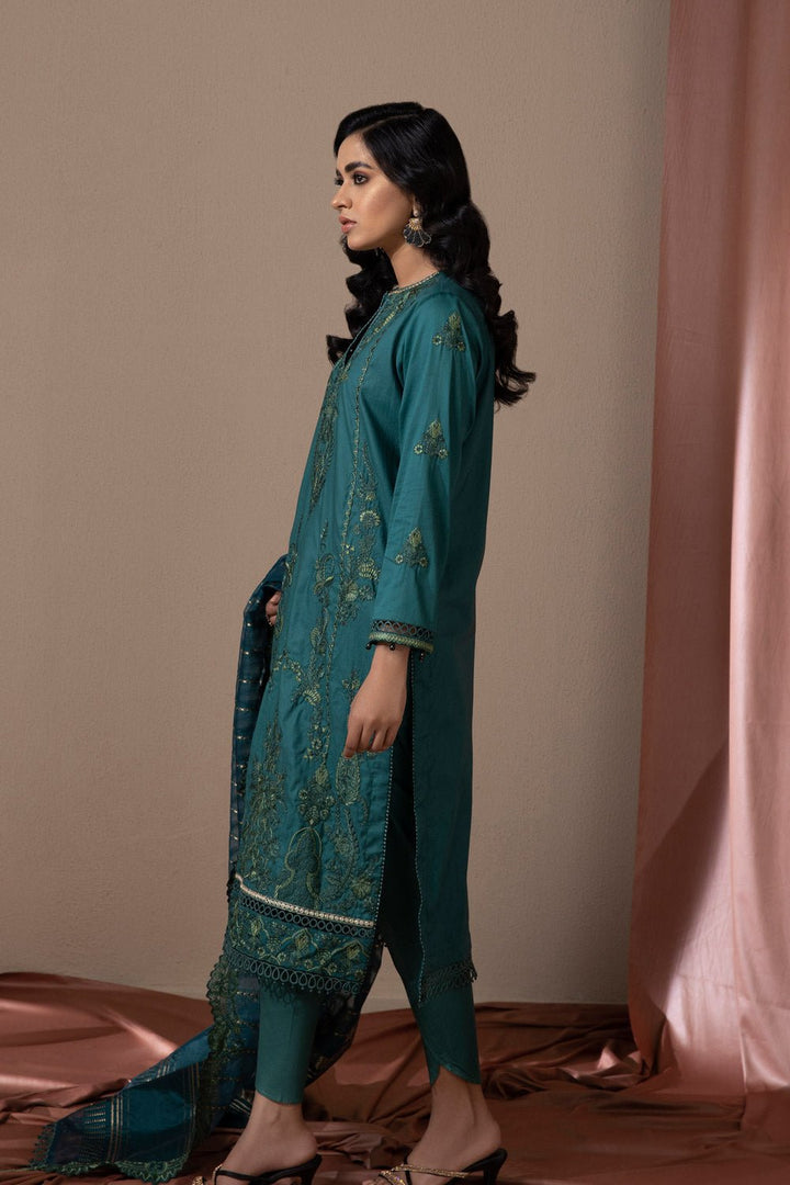 Sapphire- 2 Piece - Embroidered Satin Suit