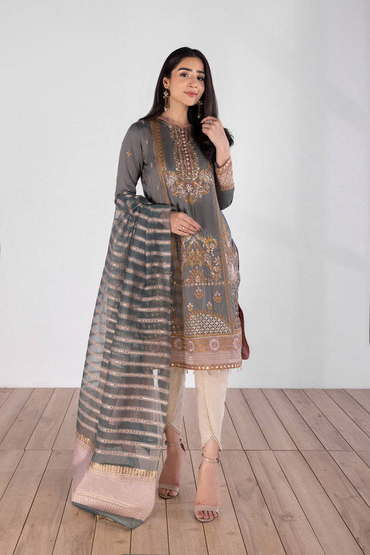 Sapphire- 2 Piece - Embroidered Cotton Suit