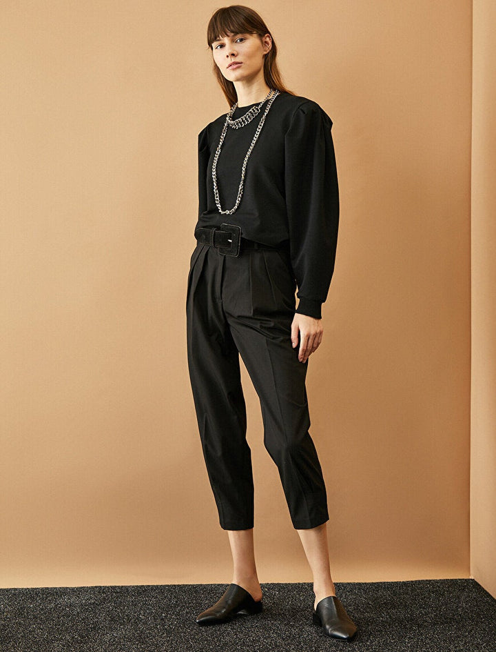 Koton- Crew Neck T-Shirt - Black