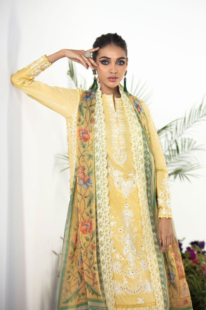 Sapphire- 3 Piece - Embroidered Cotton Suit