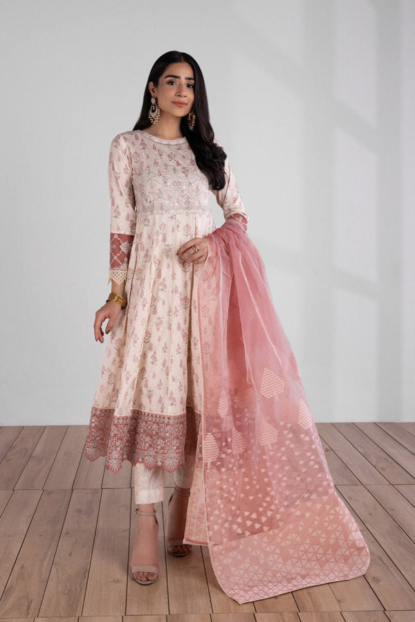 Sapphire- 2 Piece - Embroidered Cotton Suit