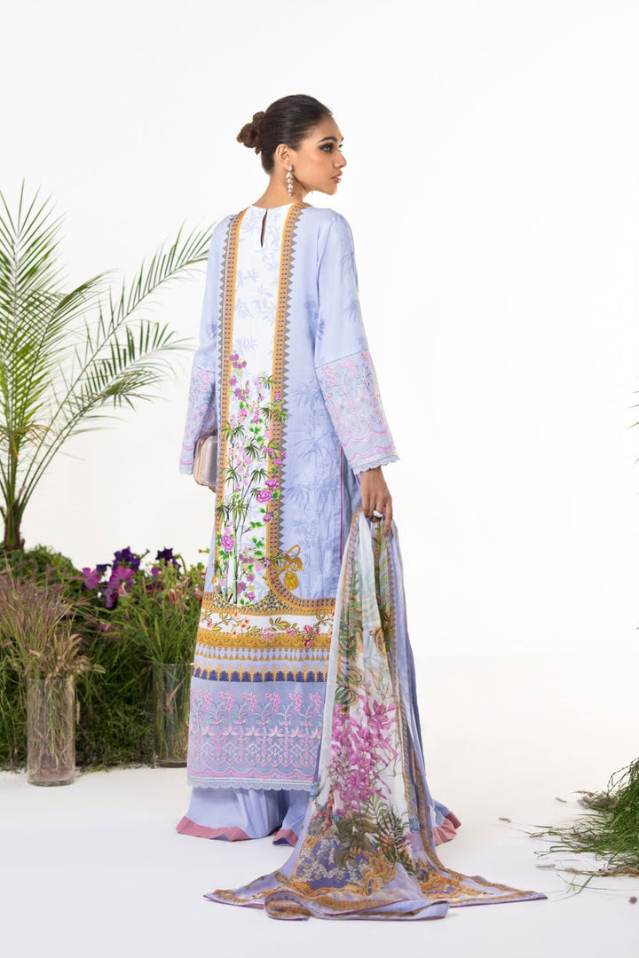 Sapphire-3 Piece - Embroidered Cotton Suit