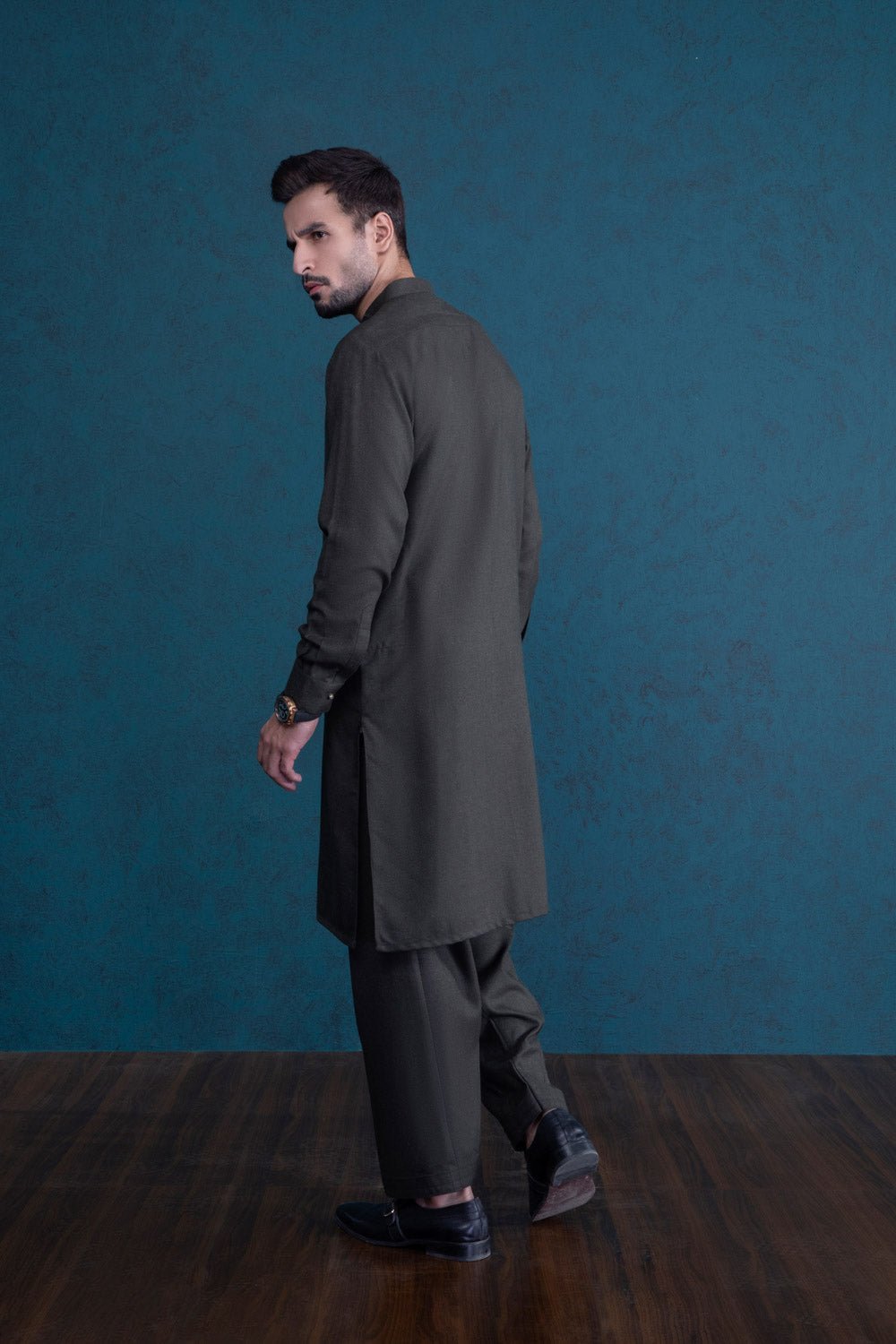 Sapphire Blended Wool Textured Suit
