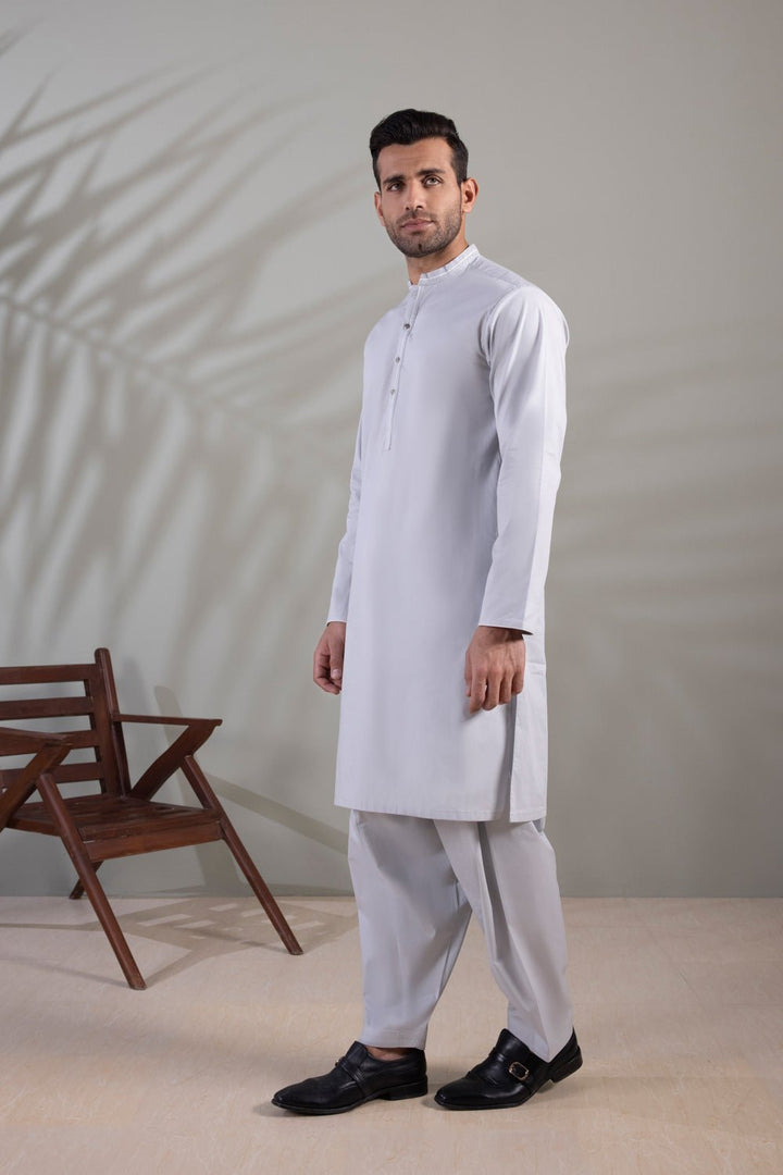 Sapphire- Embroidered Cotton Suit