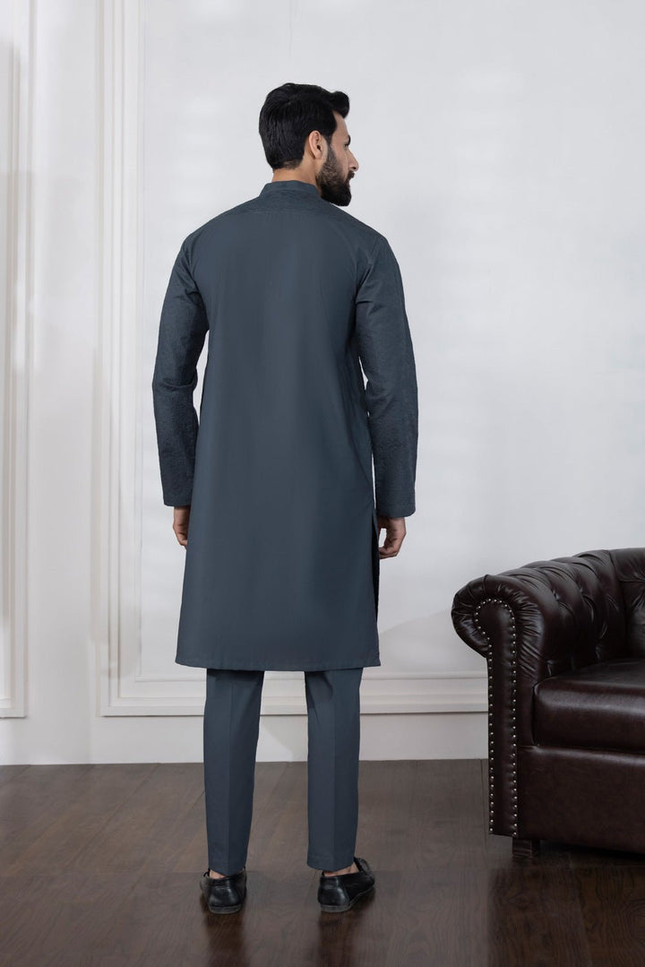 Sapphire- Schiffli Embroidered Suit