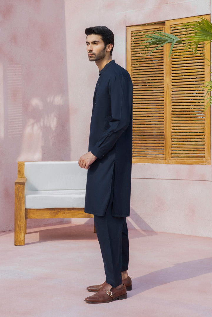 Sapphire- Embroidered Cotton Twill Suit