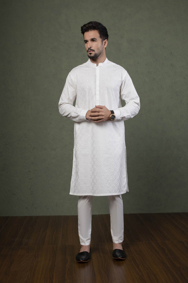 Sapphire- Embroidered Cotton Kurta