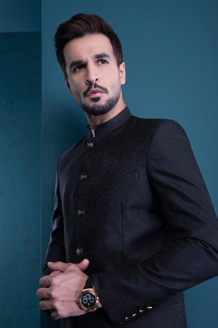 Sapphire- Jamawar Jacquard Prince Coat