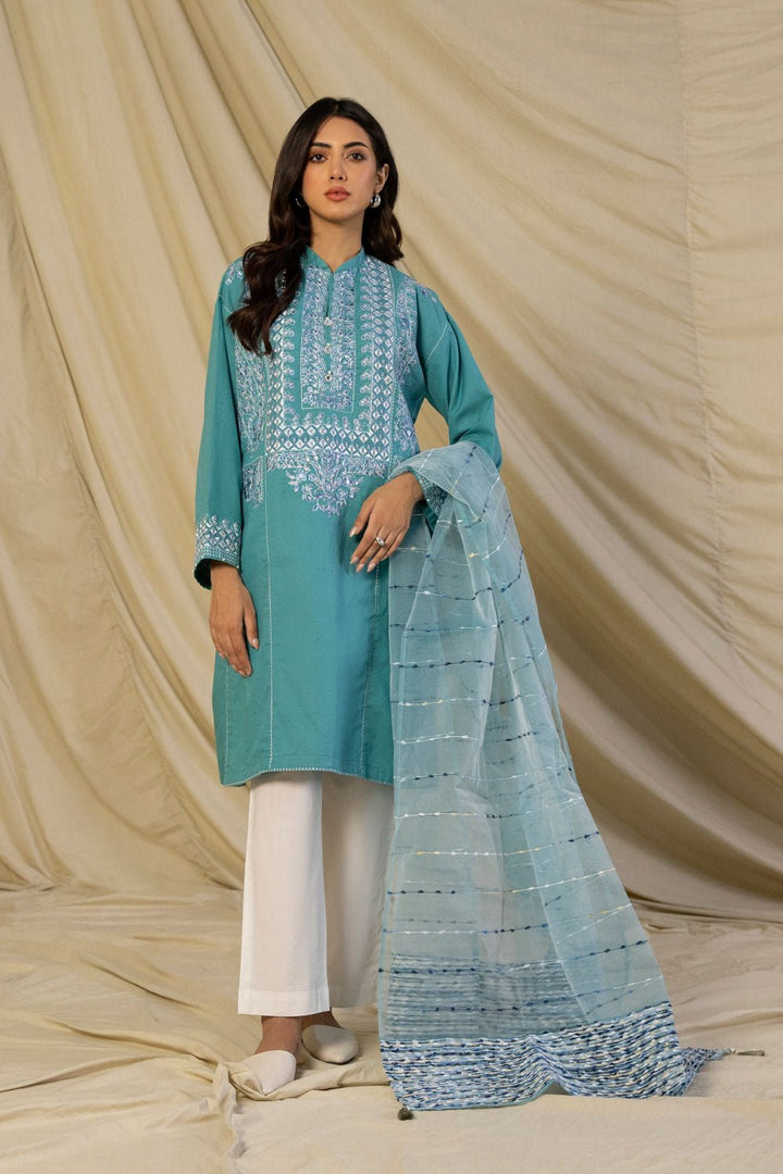 Sapphire- 2 Piece - Embroidered Multi Neps Suit