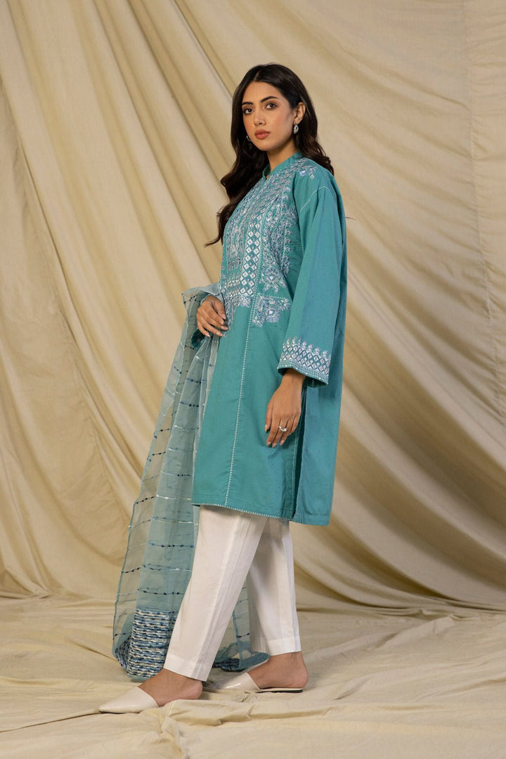 Sapphire- 2 Piece - Embroidered Multi Neps Suit