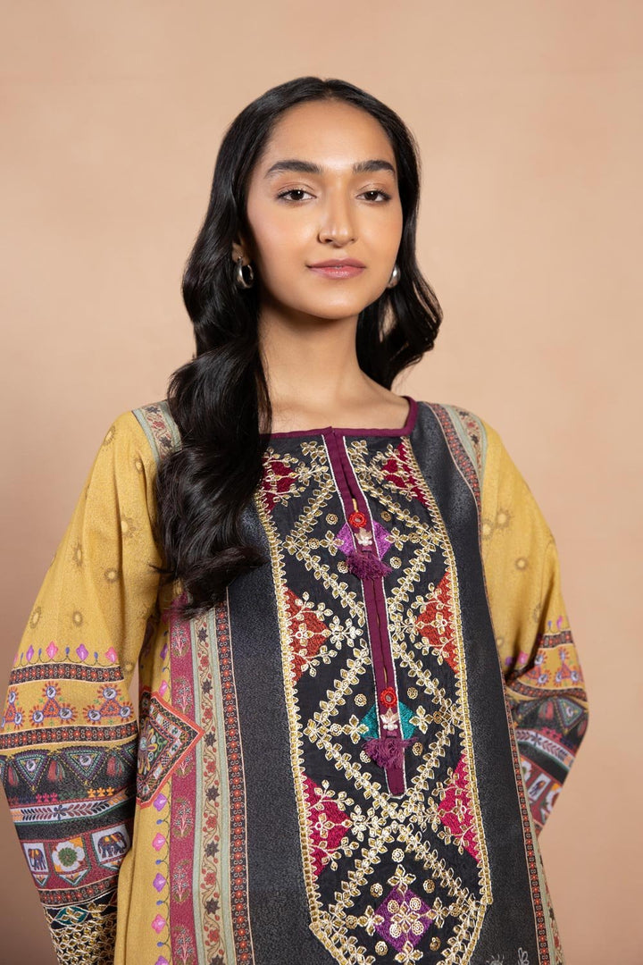 Sapphire- Embroidered Karandi Shirt