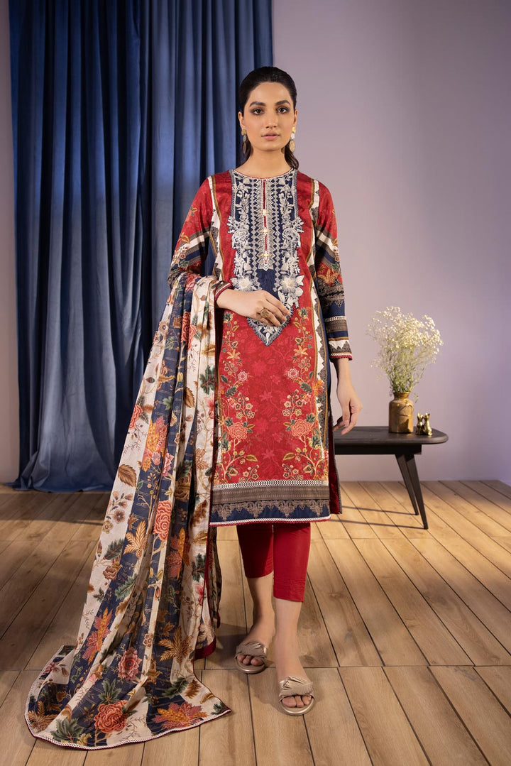 Sapphire- 3 Piece - Embroidered Satin Suit