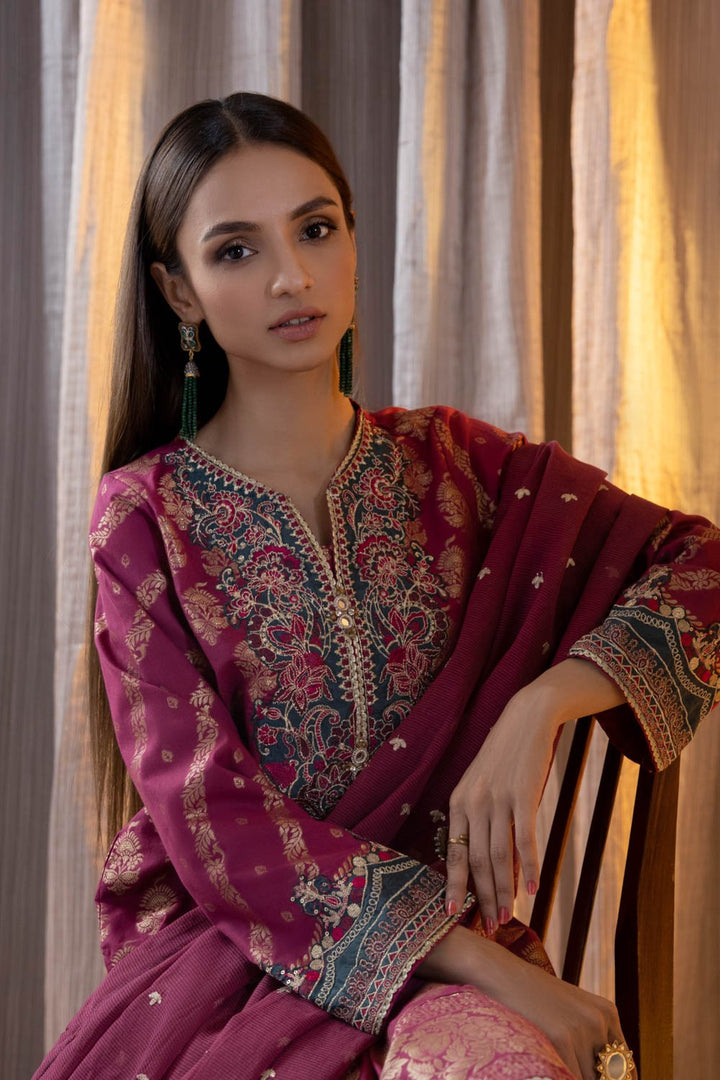 Sapphire- 2 Piece - Embroidered Jacquard Suit