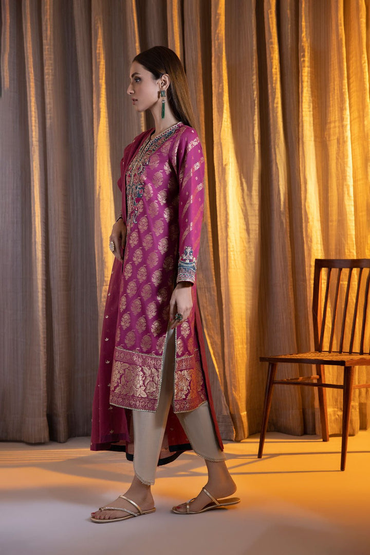 Sapphire- 2 Piece - Embroidered Jacquard Suit