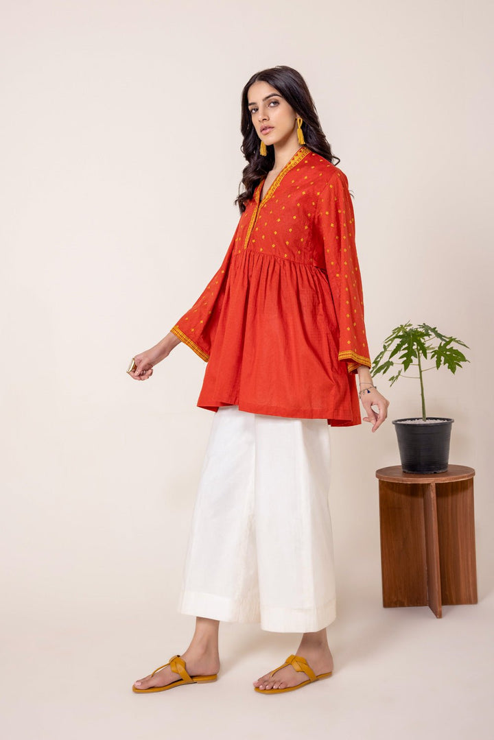 Sapphire- Embroidered Cotton Kurti