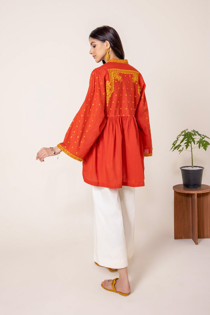 Sapphire- Embroidered Cotton Kurti