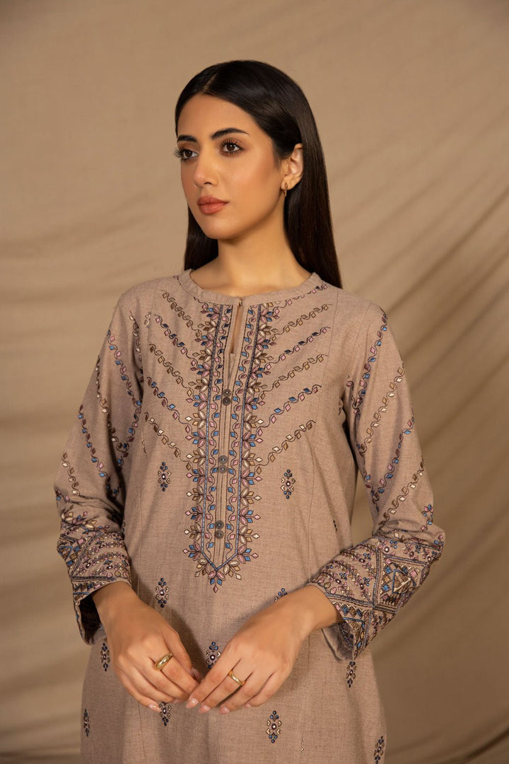 Sapphire- Embroidered Mélange Shirt