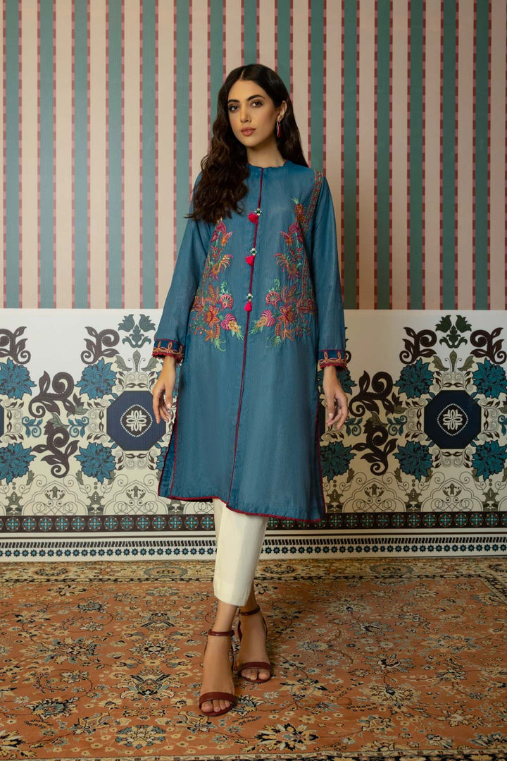 Sapphire- Embroidered Zari Lawn Shirt