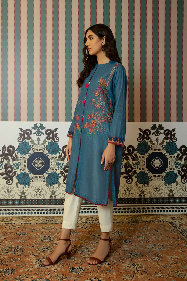 Sapphire- Embroidered Zari Lawn Shirt