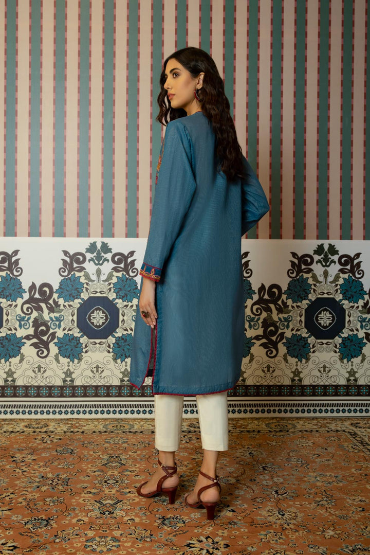 Sapphire- Embroidered Zari Lawn Shirt