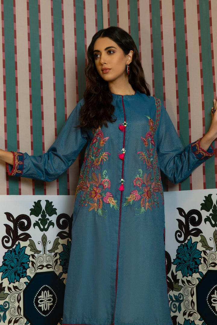 Sapphire- Embroidered Zari Lawn Shirt