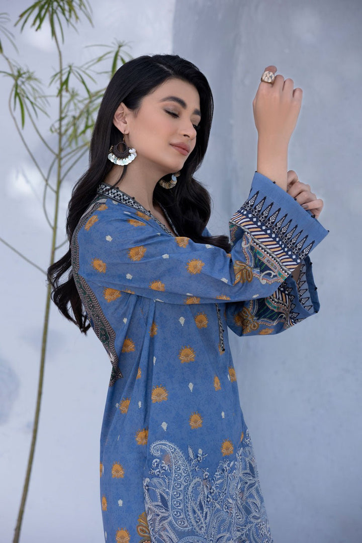 Sapphire- Embroidered Lawn Shirt