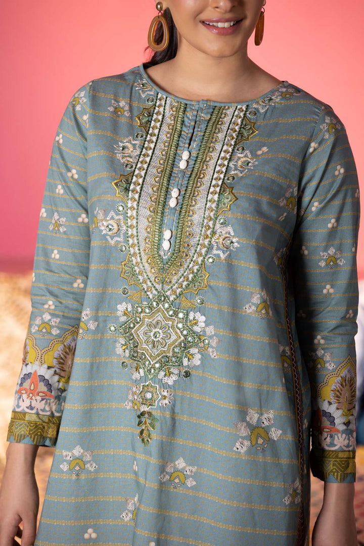 Sapphire- Embroidered Lawn Shirt