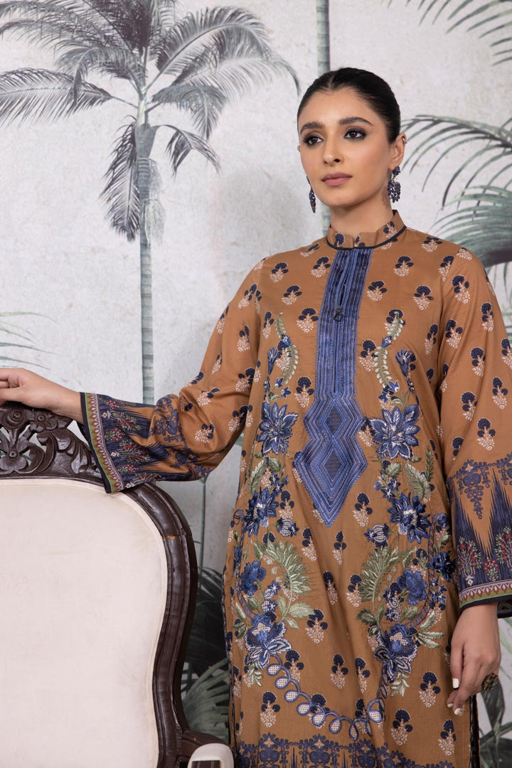 Sapphire- Embroidered Lawn Shirt