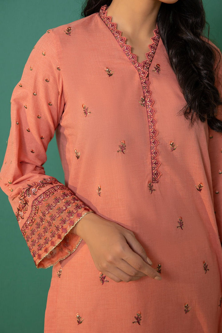 Sapphire- Embroidered Mélange Shirt