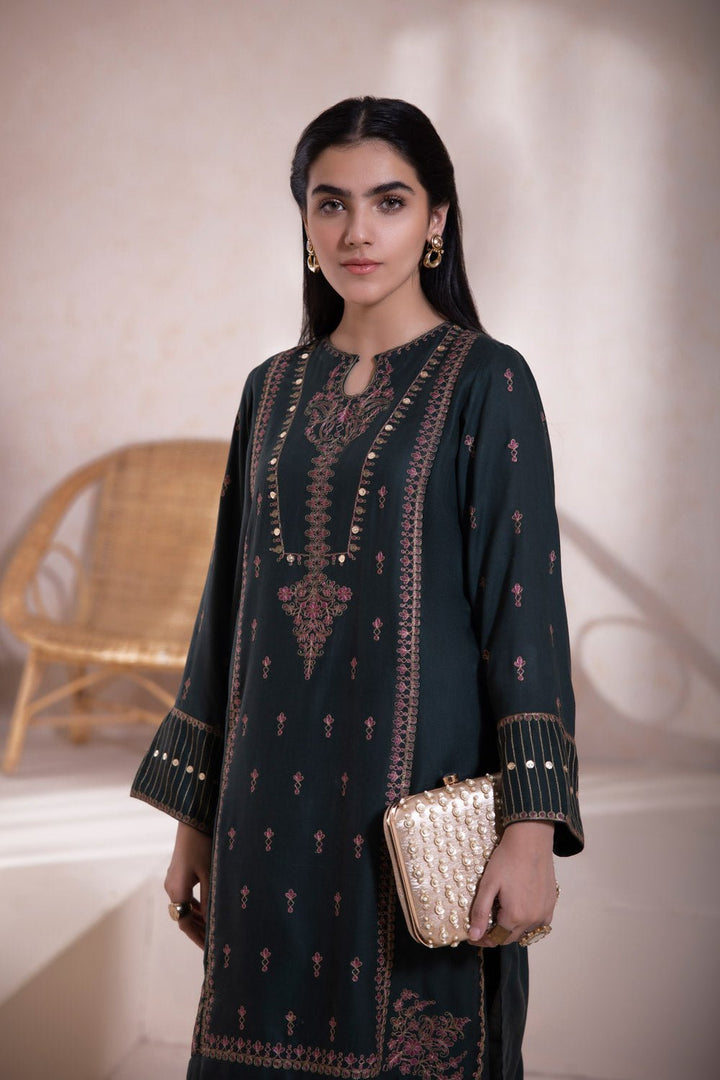 Sapphire- 2 Piece - Embroidered Khaddar Suit