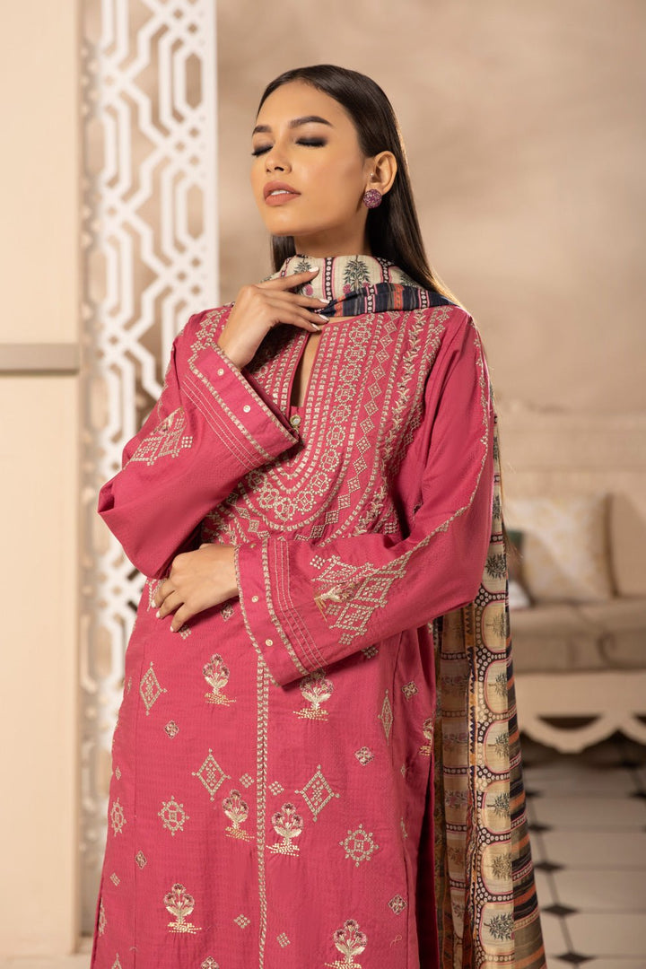 Sapphire- Embroidered Cotton Suit