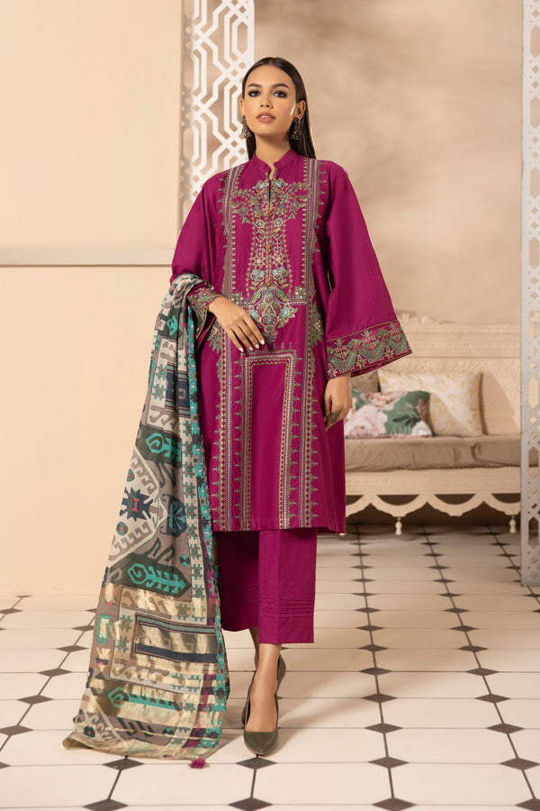 Sapphire- Embroidered Cotton Suit