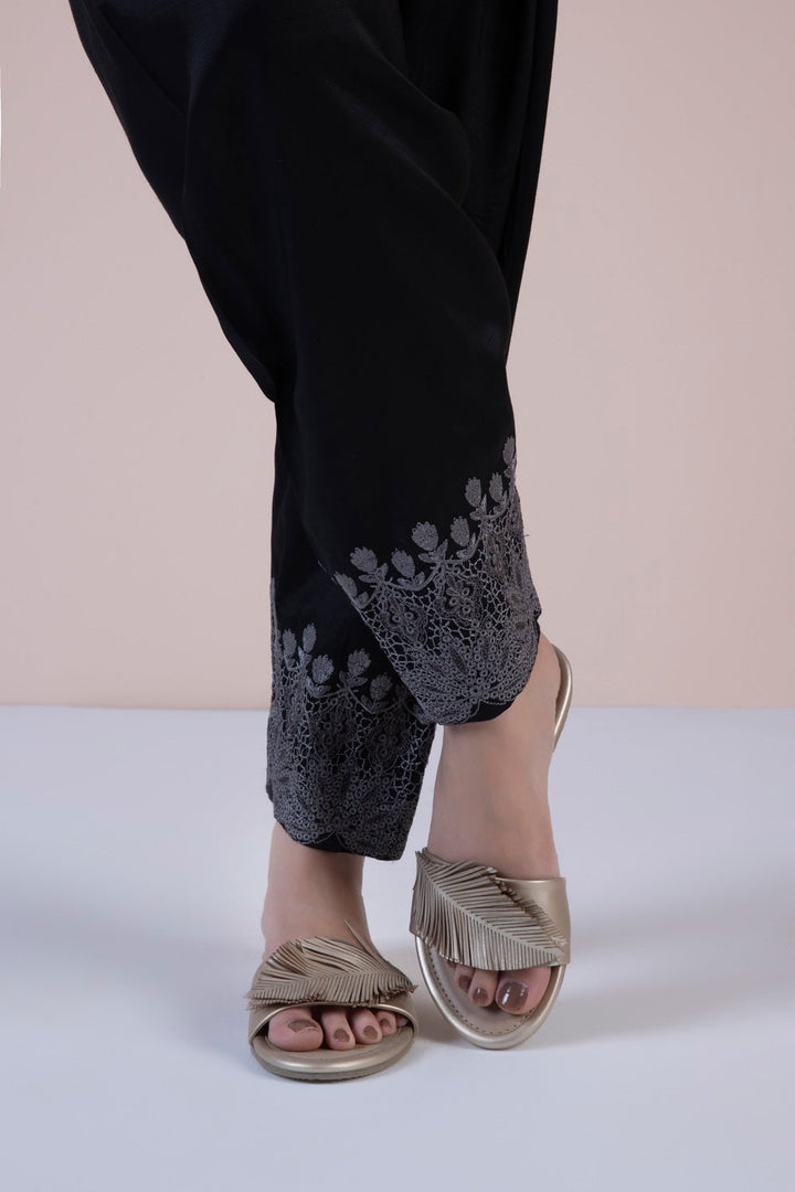 Sapphire- Embroidered Raw Silk Shalwar