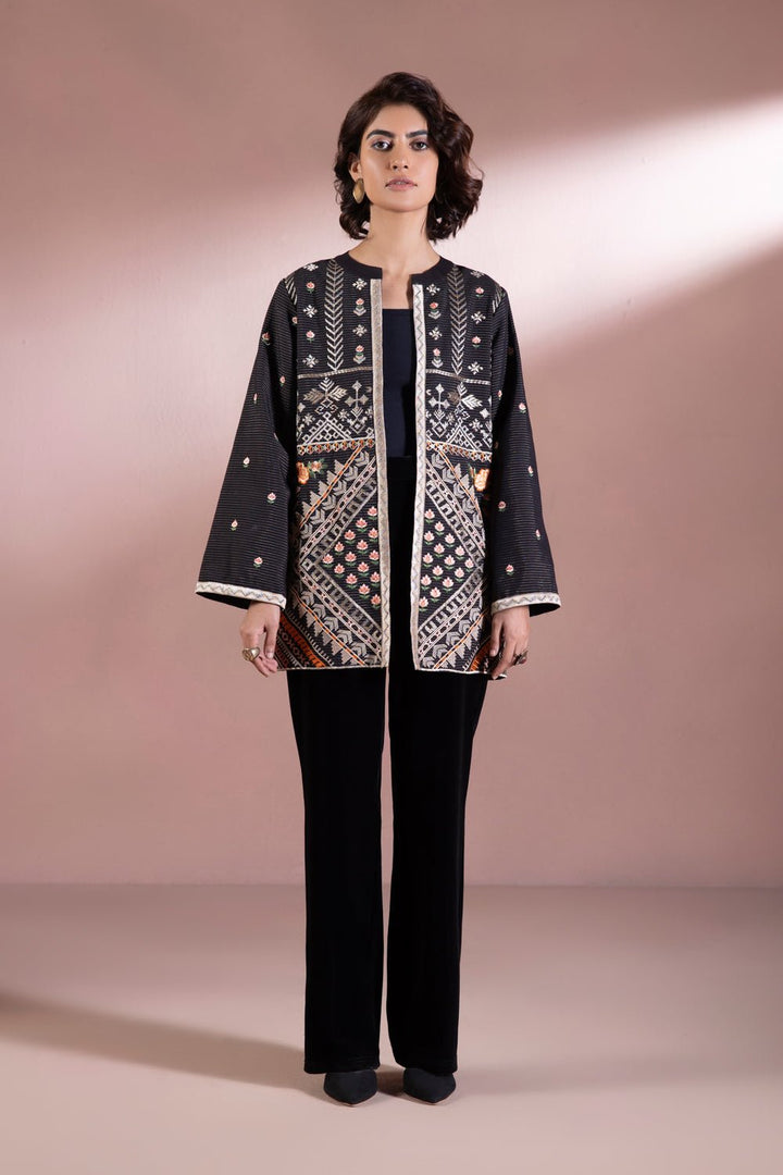 Sapphire- Embroidered Zari Khaddar Jacket