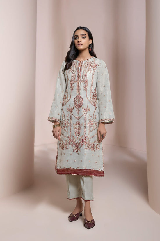 Sapphire Embroidered Raw Silk Suit