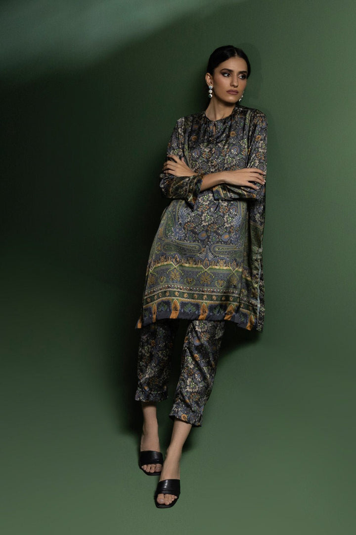 Sapphire- 2 Piece - Printed Silk Suit