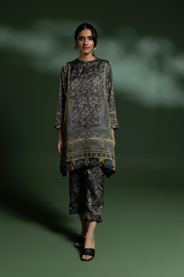 Sapphire- 2 Piece - Printed Silk Suit