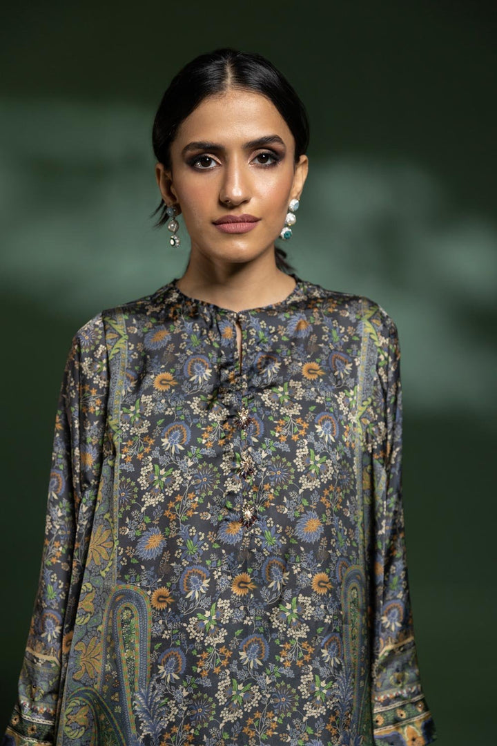 Sapphire- 2 Piece - Printed Silk Suit