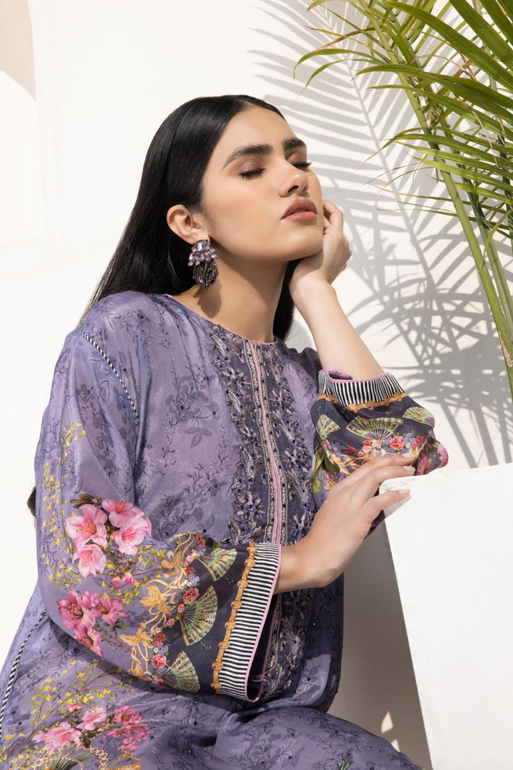 Sapphire Embroidered Silk Shirt