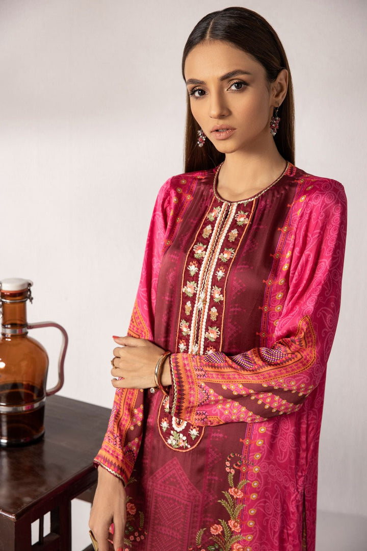 Sapphire- Embroidered Silk Shirt