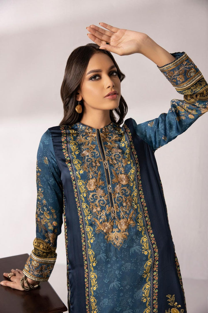 Sapphire- Embroidered Silk Shirt