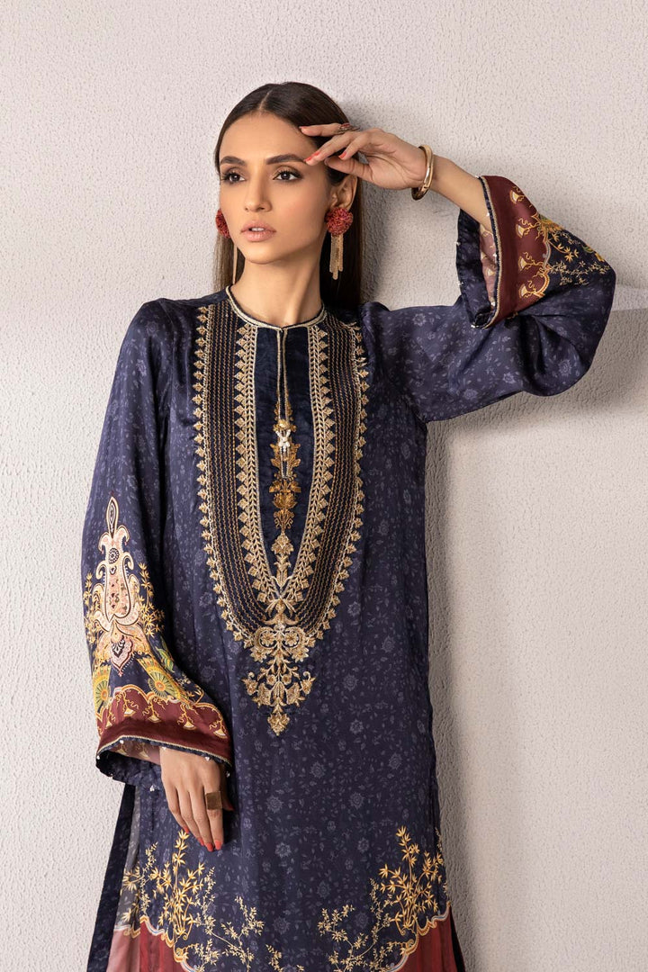 Sapphire- Embroidered Silk Shirt