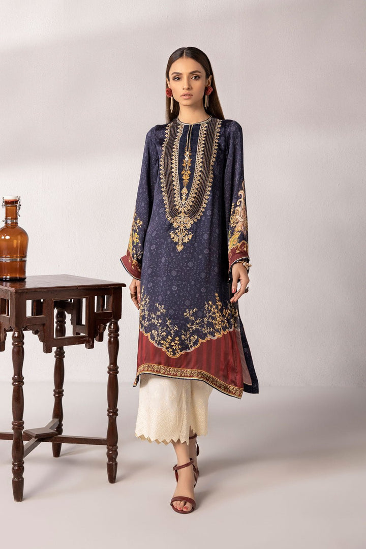 Sapphire- Embroidered Silk Shirt