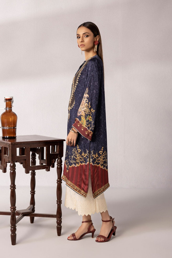 Sapphire- Embroidered Silk Shirt