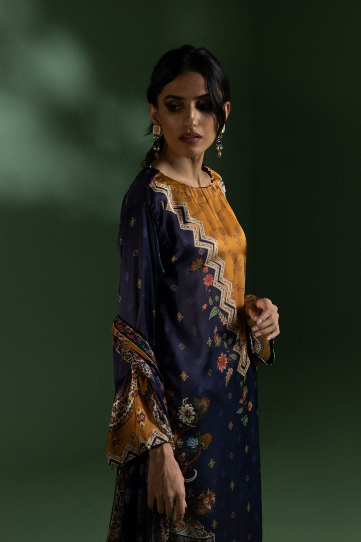 Sapphire- 2 Piece - Printed Silk Suit