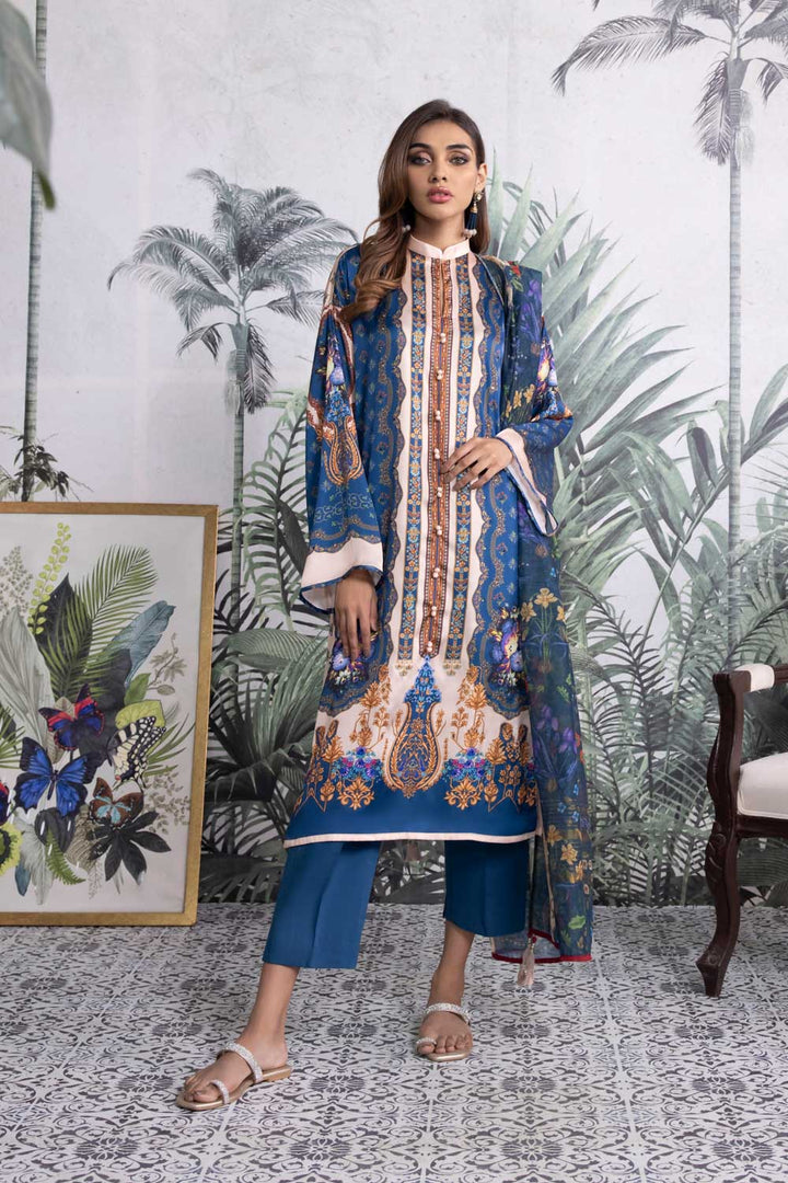 Sapphire- 2 Piece - Printed Silk Suit