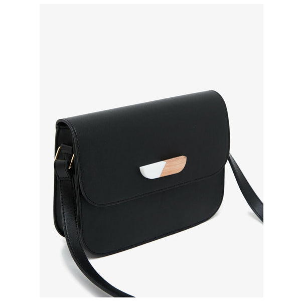 Koton- Leather Look Shoulder Bag - Black