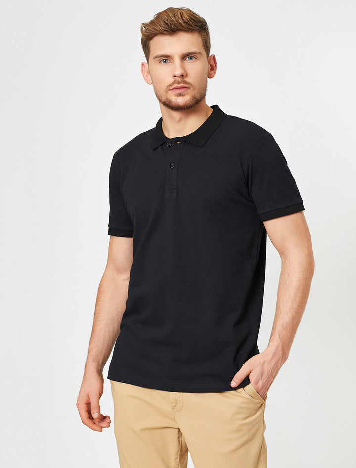 KOTON - MEN TSHIRT SS POLO BSC BLACK